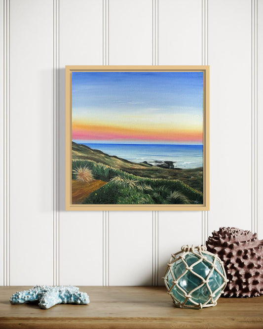‘Sunset Bliss’ Original Oil painting of Surf Beach