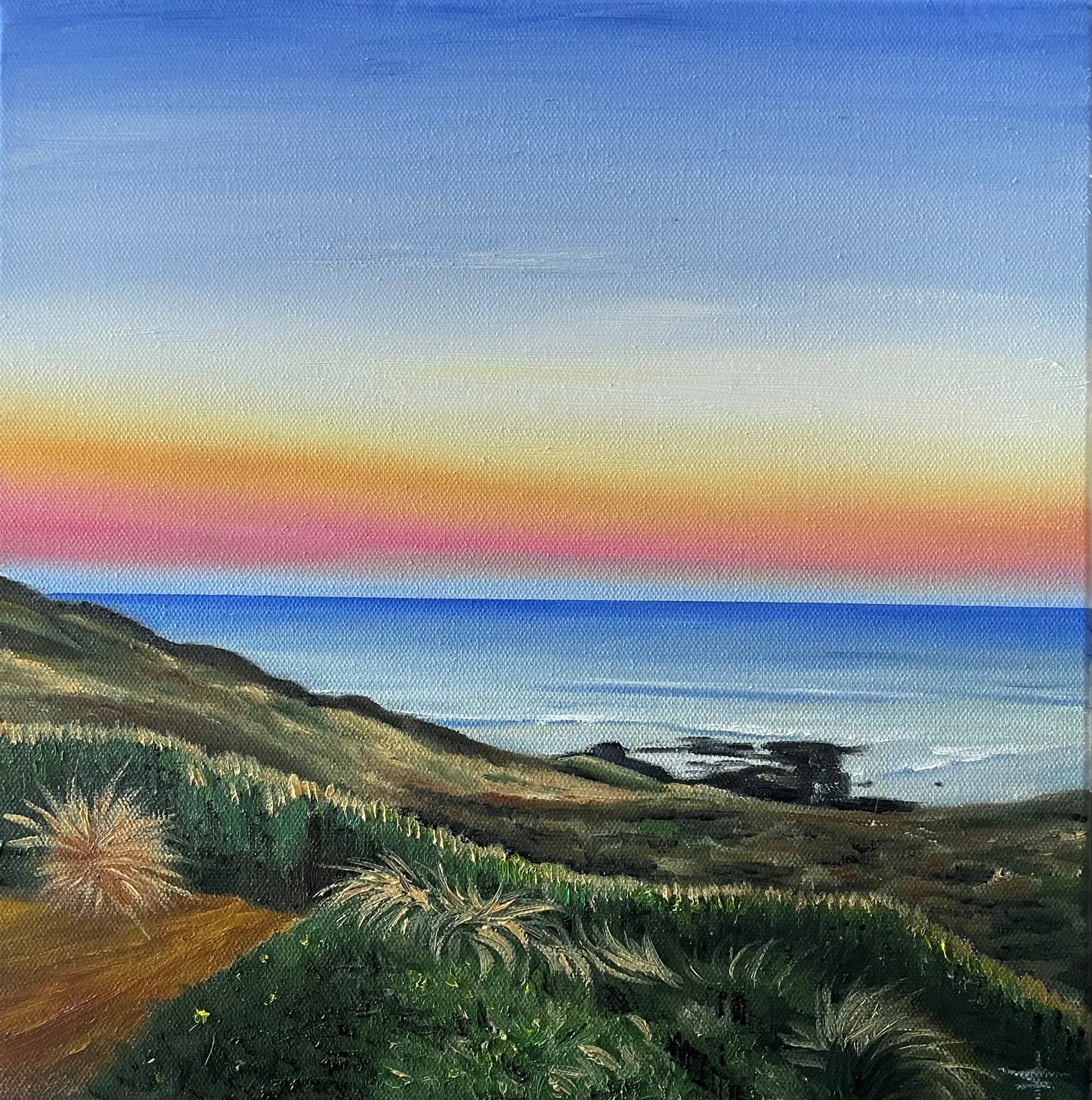 ‘Sunset Bliss’ Original Oil painting of Surf Beach
