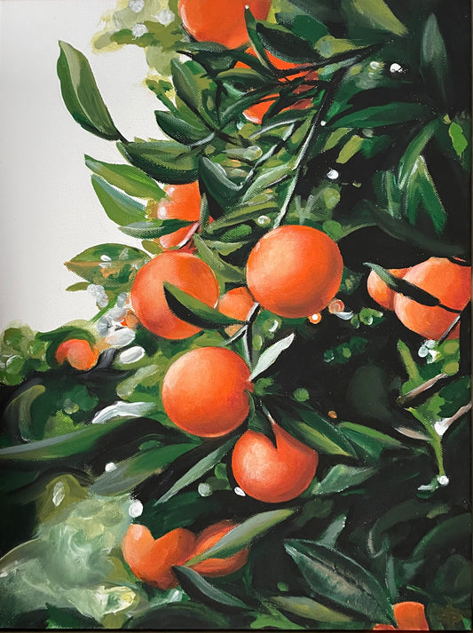 ‘Orange Fields’ Phillip Island, Original acrylic painting